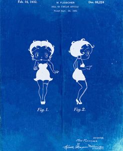 PP547-Faded Blueprint Betty Boop Patent Poster