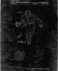 PP549-Black Grunge Bowling Ball Patent Poster