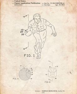 PP549-Vintage Parchment Bowling Ball Patent Poster