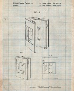 PP551-Antique Grid Parchment Toshiba Walkman Patent Poster