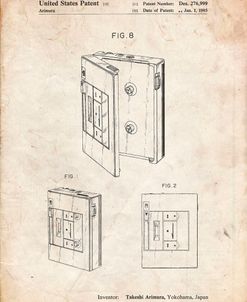 PP551-Vintage Parchment Toshiba Walkman Patent Poster