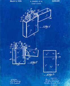 PP553-Faded Blueprint Zippo Lighter Patent Poster