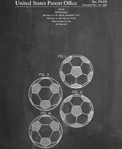 PP587-Chalkboard Soccer Ball 4 Image Patent Poster