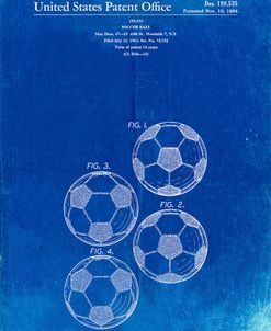 PP587-Faded Blueprint Soccer Ball 4 Image Patent Poster