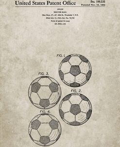 PP587-Sandstone Soccer Ball 4 Image Patent Poster