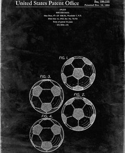 PP587-Black Grunge Soccer Ball 4 Image Patent Poster
