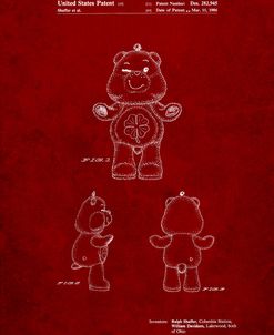 PP589-Burgundy Good luck Care Bear Patent Poster