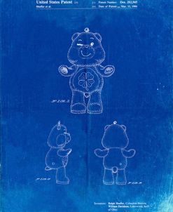 PP589-Faded Blueprint Good luck Care Bear Patent Poster