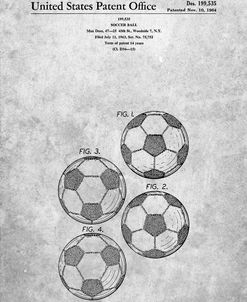 PP587-Slate Soccer Ball 4 Image Patent Poster
