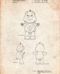PP589-Vintage Parchment Good luck Care Bear Patent Poster