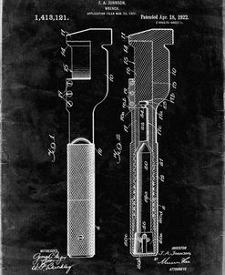 PP594-Black Grunge Adjustable Wrench 1922 Patent Poster