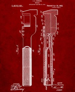 PP594-Burgundy Adjustable Wrench 1922 Patent Poster