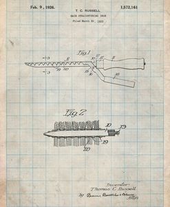 PP595-Antique Grid Parchment Curling Iron 1925 Patent Poster