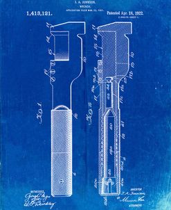 PP594-Faded Blueprint Adjustable Wrench 1922 Patent Poster