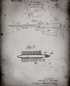 PP595-Faded Grey Curling Iron 1925 Patent Poster