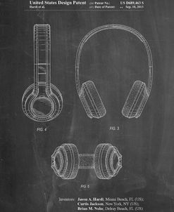 PP596-Chalkboard Bluetooth Headphones Patent Poster