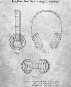 PP596-Slate Bluetooth Headphones Patent Poster