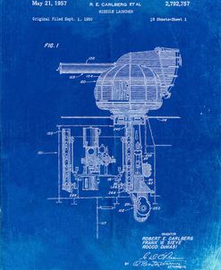 PP597-Faded Blueprint Missile Launcher Cold War Patent Poster