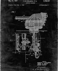 PP597-Black Grunge Missile Launcher Cold War Patent Poster