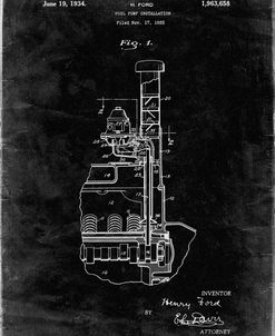 PP842-Black Grunge Ford Fuel Pump 1933 Patent Poster