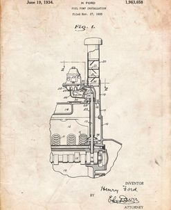 PP842-Vintage Parchment Ford Fuel Pump 1933 Patent Poster