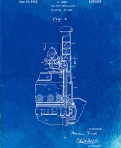 PP842-Faded Blueprint Ford Fuel Pump 1933 Patent Poster