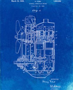 PP843-Faded Blueprint Ford Internal Combustion Engine Patent Poster