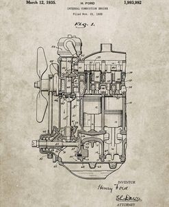 PP843-Sandstone Ford Internal Combustion Engine Patent Poster
