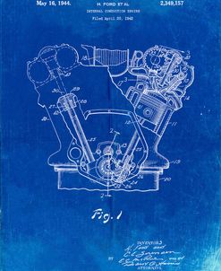 PP844-Faded Blueprint Ford Internal Combustion Engine Poster