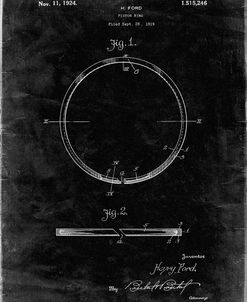 PP846-Black Grunge Ford Piston Ring Patent  Poster