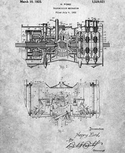 PP847-Slate Ford Railcar Transmission Gearing 1925 Patent Print