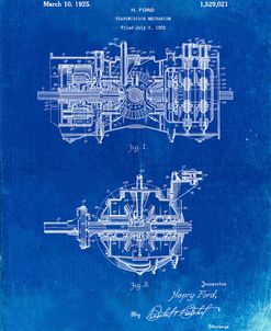 PP848-Faded Blueprint Ford Transmission Poster