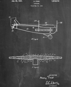 PP849-Chalkboard Ford Tri-Motor Airplane “The Tin Goose” Patent Poster