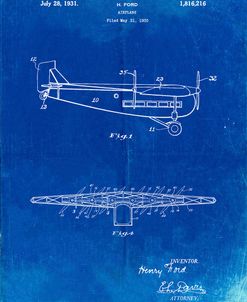 PP849-Faded Blueprint Ford Tri-Motor Airplane “The Tin Goose” Patent Poster