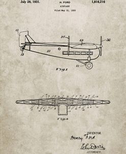 PP849-Sandstone Ford Tri-Motor Airplane “The Tin Goose” Patent Poster