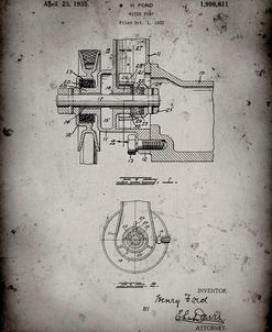 PP850-Faded Grey Ford Water Pump Patent Poster