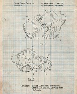 PP851-Antique Grid Parchment Fox 40 Coach’s Whistle Patent Poster