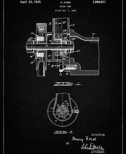 PP850-Vintage Black Ford Water Pump Patent Poster