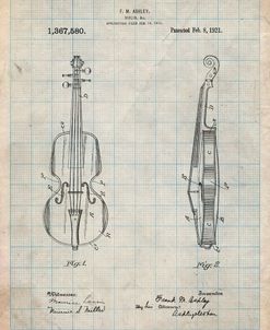 PP853-Antique Grid Parchment Frank M. Ashley Violin Patent Poster