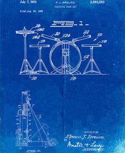 PP852-Faded Blueprint Frank Ippolito Practice Drum Set Patent Poster