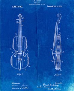 PP853-Faded Blueprint Frank M. Ashley Violin Patent Poster