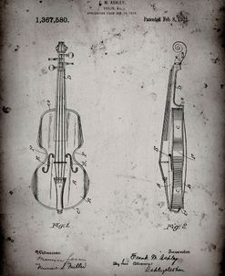 PP853-Faded Grey Frank M. Ashley Violin Patent Poster