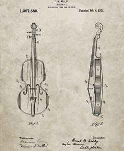 PP853-Sandstone Frank M. Ashley Violin Patent Poster