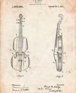 PP853-Vintage Parchment Frank M. Ashley Violin Patent Poster