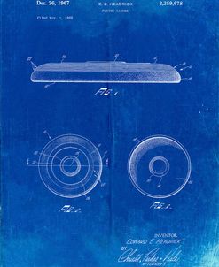 PP854-Faded Blueprint Frisbee Patent Poster