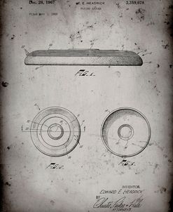 PP854-Faded Grey Frisbee Patent Poster