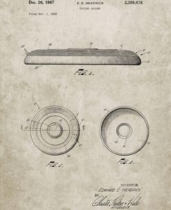 PP854-Sandstone Frisbee Patent Poster