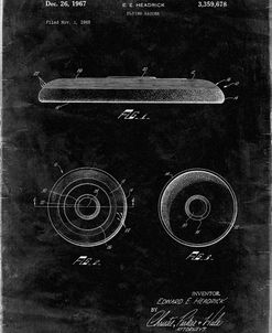 PP854-Black Grunge Frisbee Patent Poster
