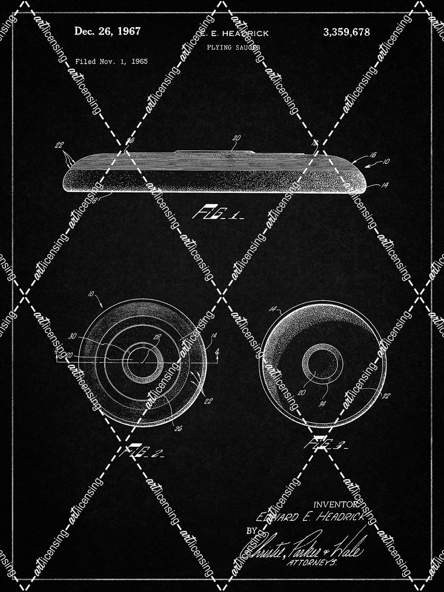 PP854-Vintage Black Frisbee Patent Poster