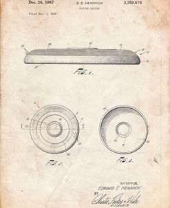 PP854-Vintage Parchment Frisbee Patent Poster